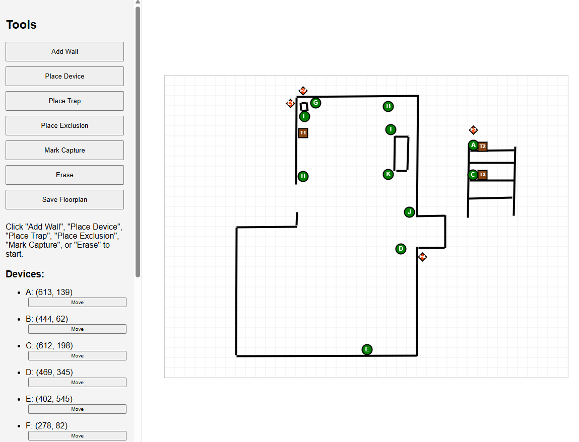 RodentRadar interactive floorplan